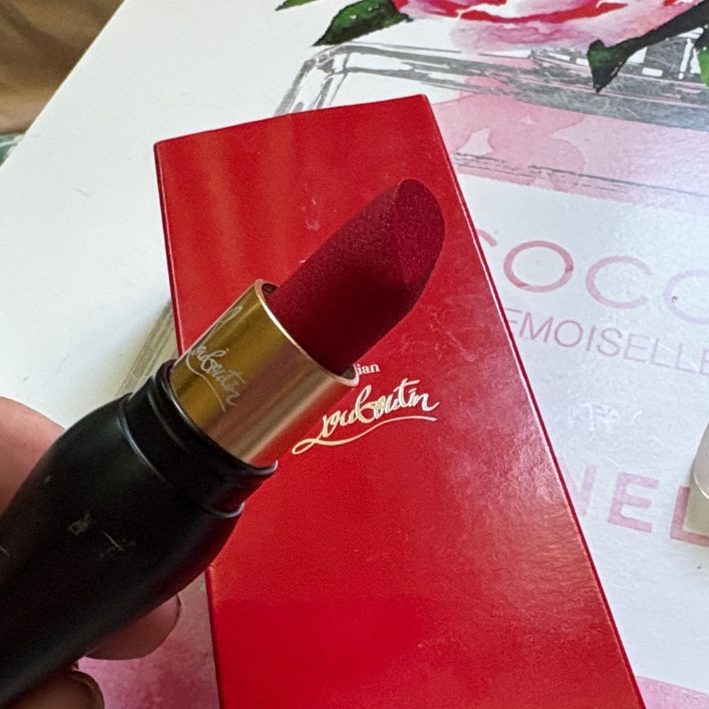 Christian Louboutin Matte Lipstick - Bold Scarlet with a bit of pink tone